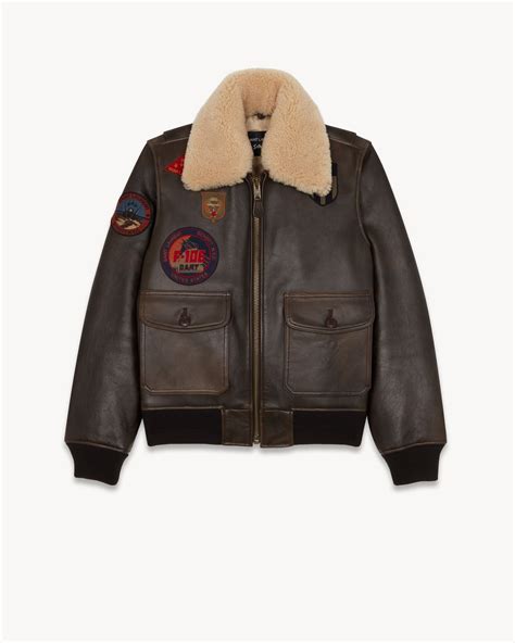 rennlederjacke ysl|ysl aviator jacket.